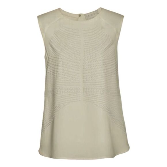 A.L.C. Women's Ascher Studded Sleeveless Blouse Ivory Size L - Picture 1 of 10